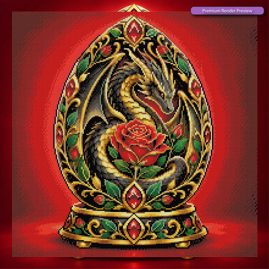 Black Red Rose Filagree Egg - Galaxy Dust