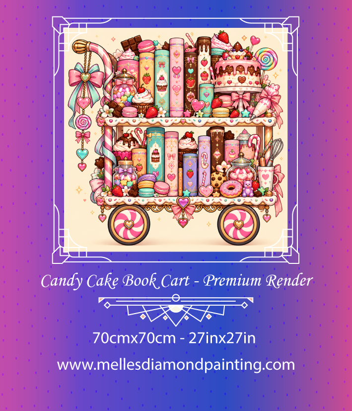 Candy Cake Book Cart - Premium Render