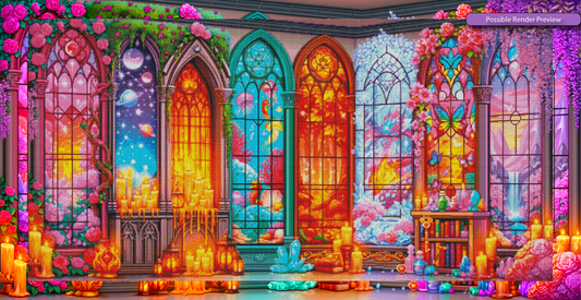 Entwined Stained-Glass Worlds - Majestic Wide (Premium Render)