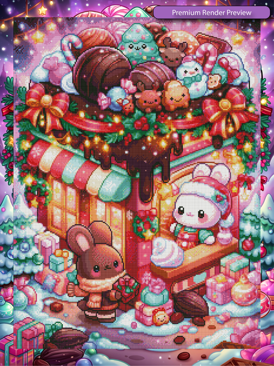 Kawaii Christmas Chocolate Shop - Premium Render