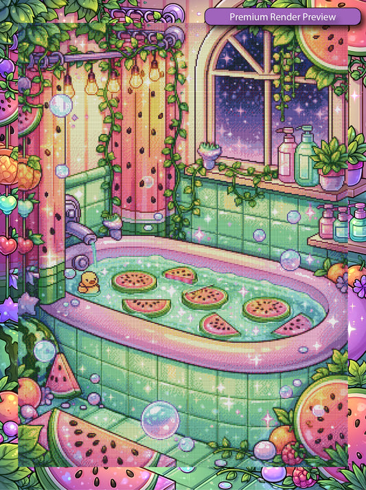 Pastel Watermelon Bath - Premium Render