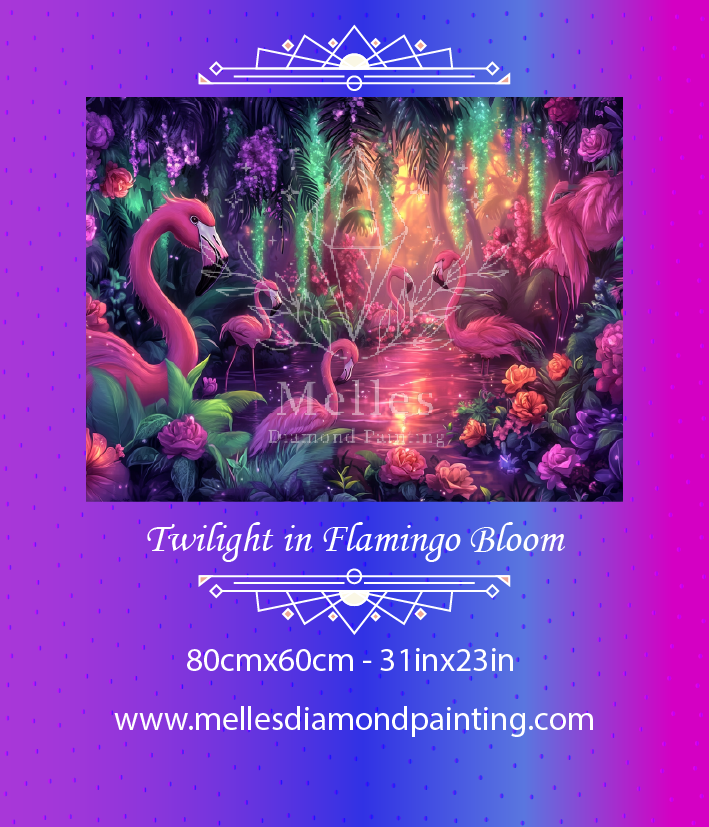 フラミンゴが咲き誇る夕暮れ