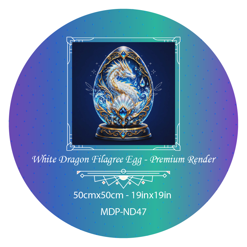 White Dragon Filagree Egg - Full Galaxy Dust