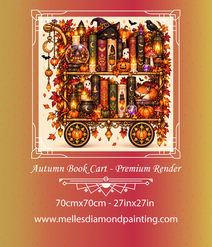 Autumn Book Cart - Premium Render