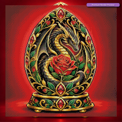 Black Red Rose Filagree Egg - Galaxy Dust