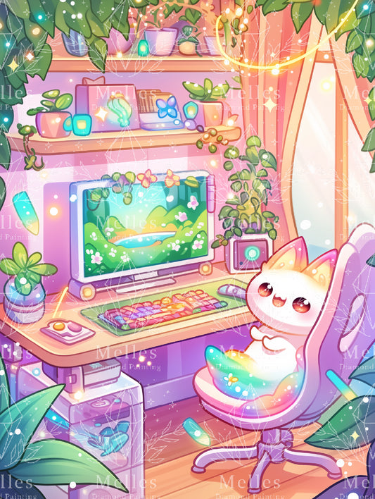 Cozy Gaming Cat - Premium Render