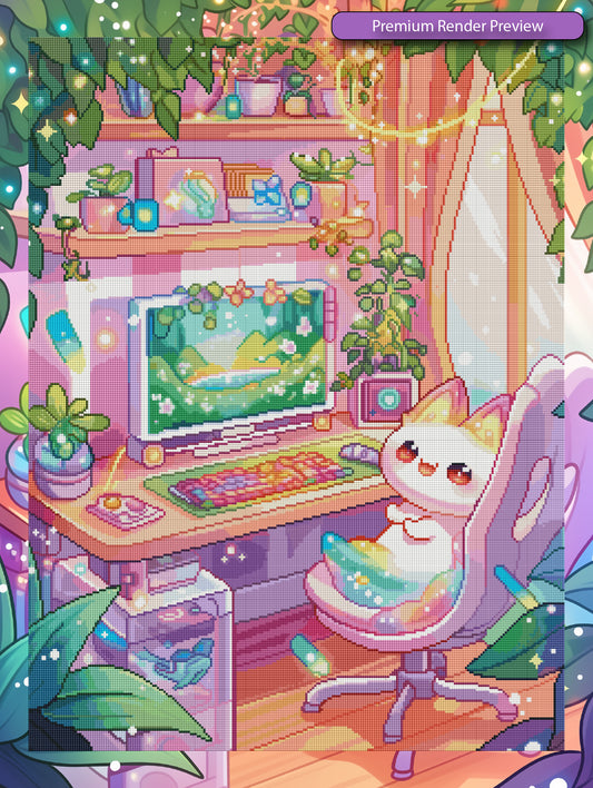 Cozy Gaming Cat - Premium Render