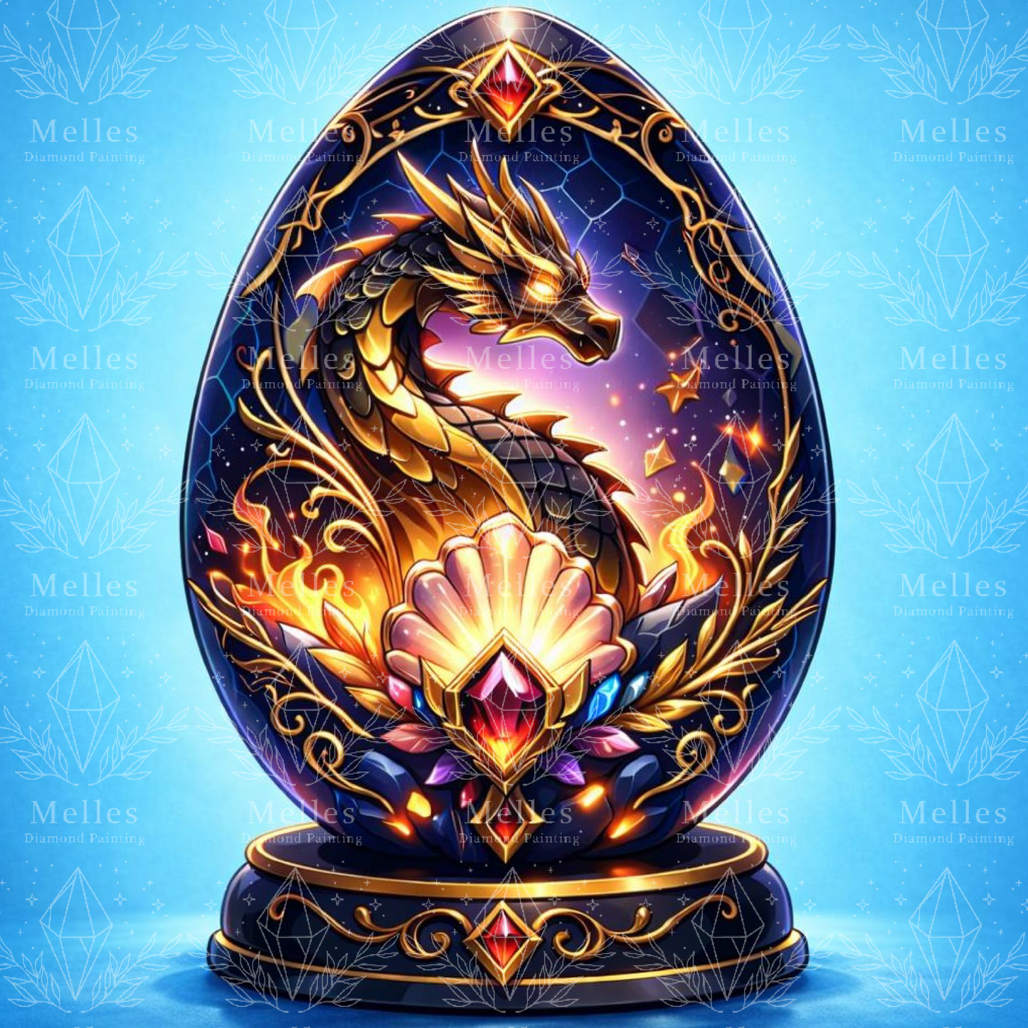 Dark Dragon Filagree Egg - Full Galaxy Dust