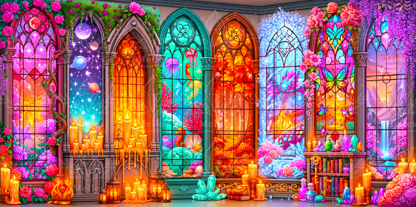 Entwined Stained-Glass Worlds - Majestic Wide (Premium Render)