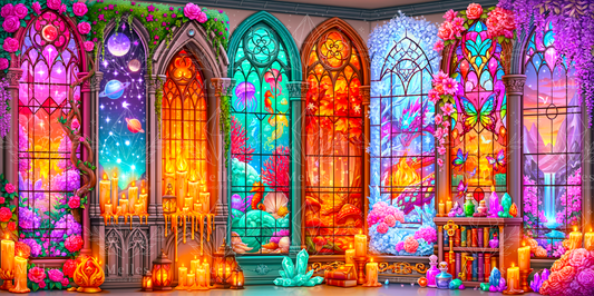 Entwined Stained-Glass Worlds - Majestic Wide (Premium Render)