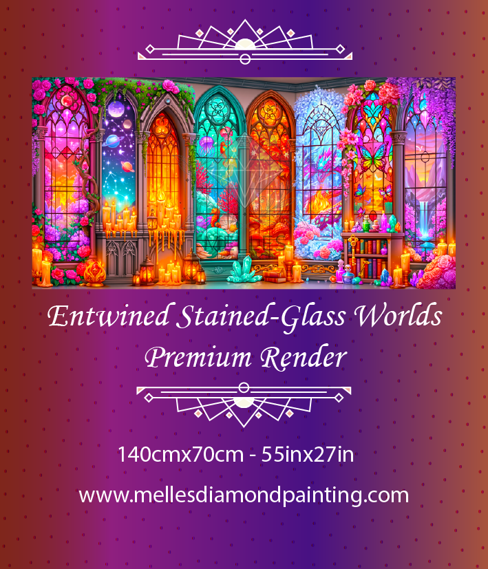 Entwined Stained-Glass Worlds - Majestic Wide (Premium Render)