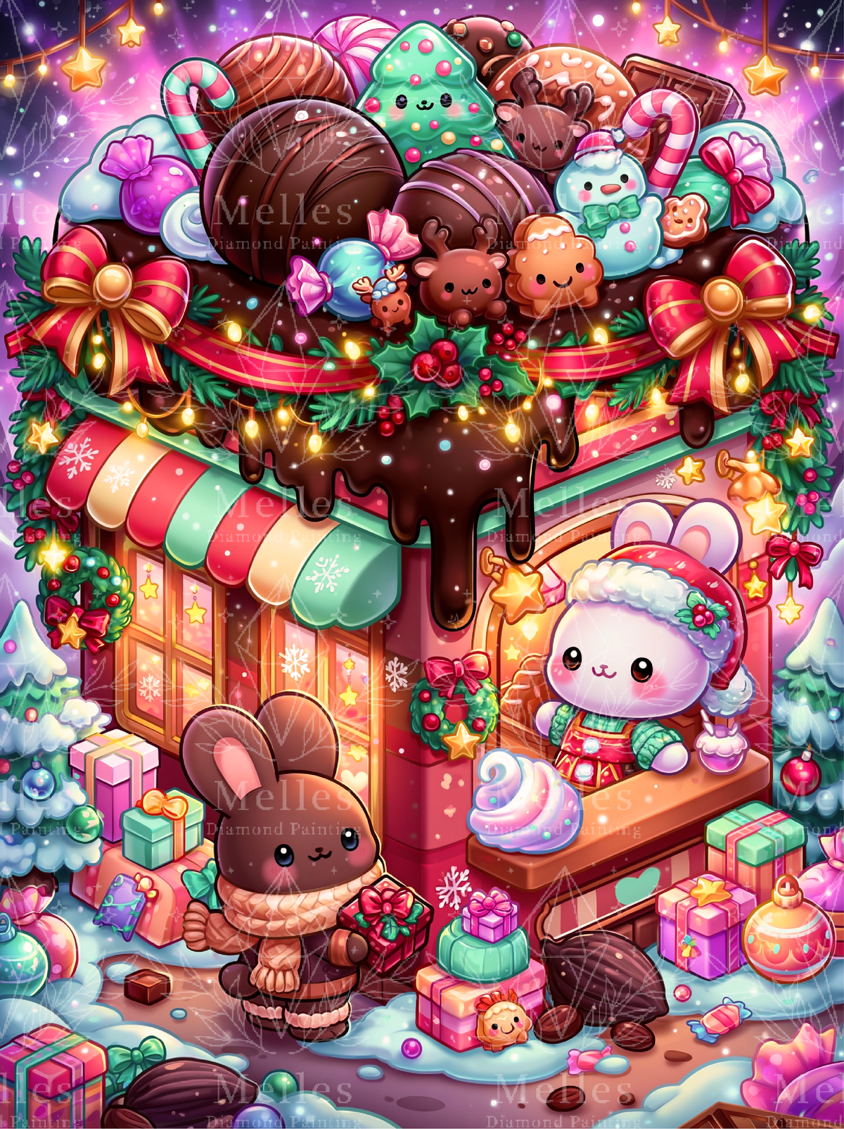Kawaii Christmas Chocolate Shop - Premium Render