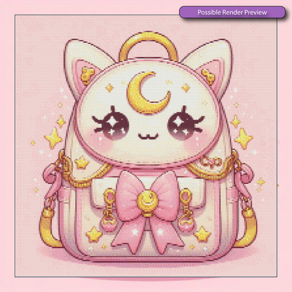 Kawaii Crescent Moon Backpack