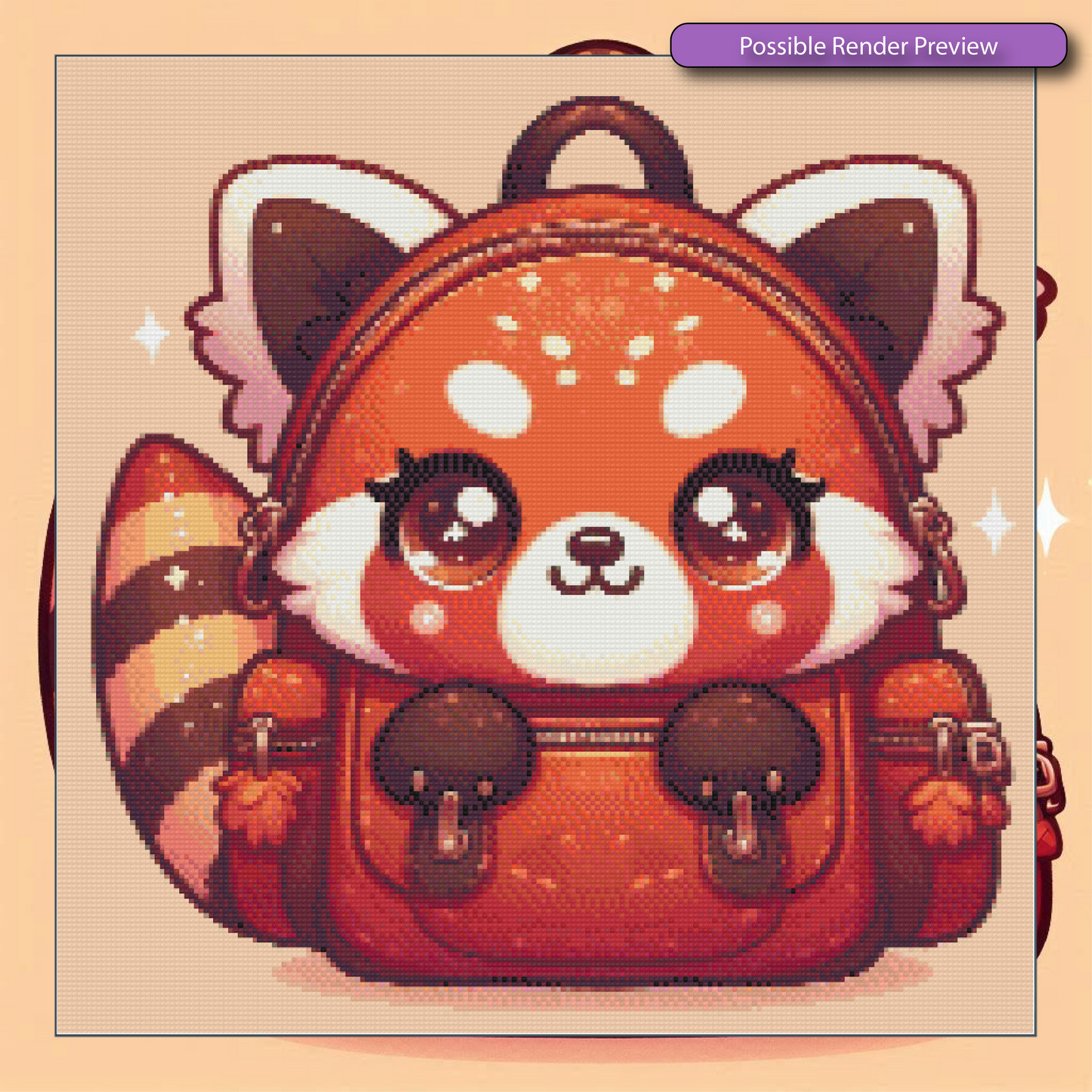 かわいいレッサーパンダのバックパック