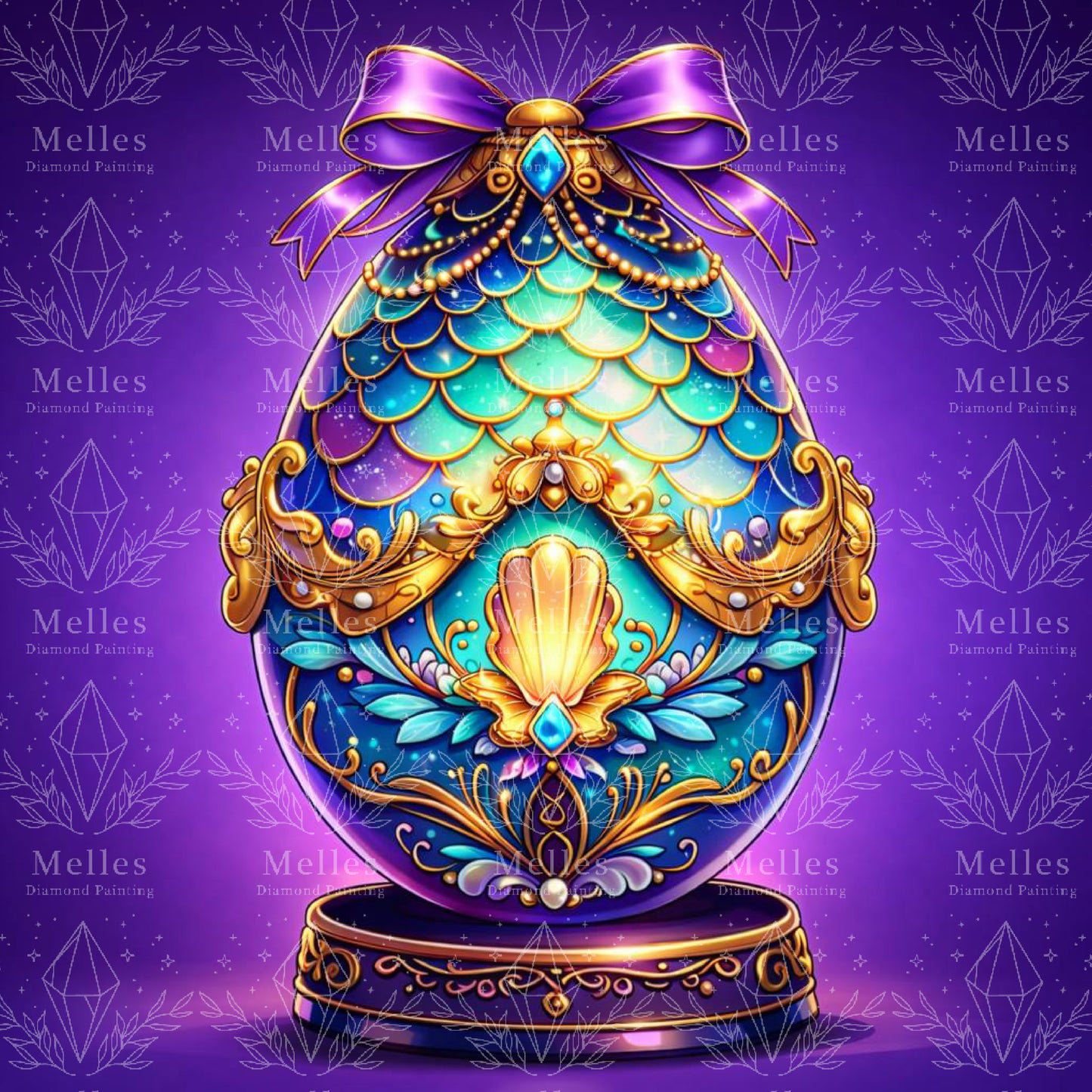 Mermaid Filagree Egg - Full Galaxy Dust