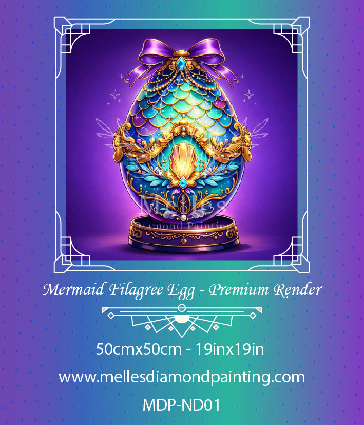 Mermaid Filagree Egg - Full Galaxy Dust