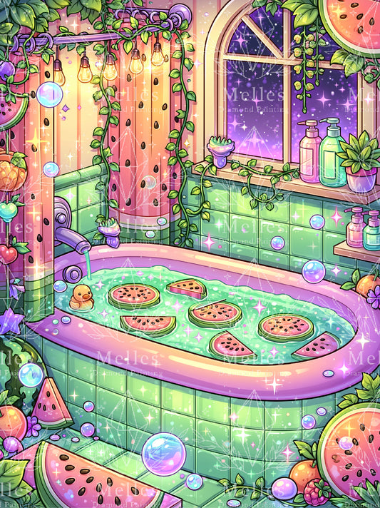 Pastel Watermelon Bath - Premium Render