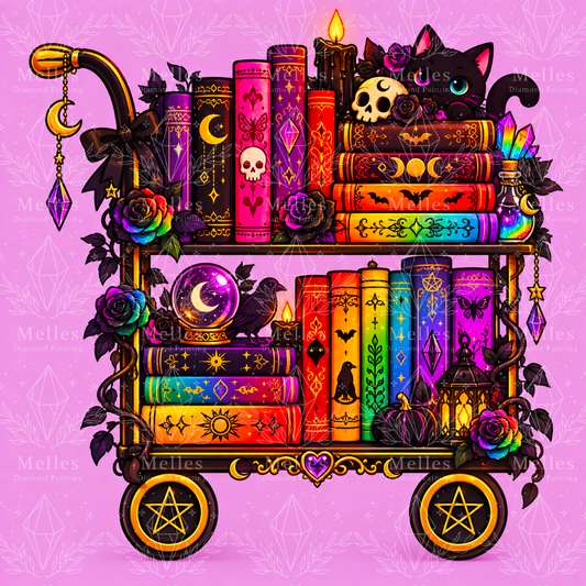 Rainbow Gothic Book Cart - Full Galaxy Dust