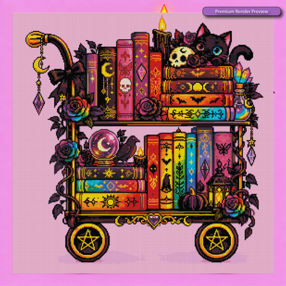 Rainbow Gothic Book Cart - Full Galaxy Dust