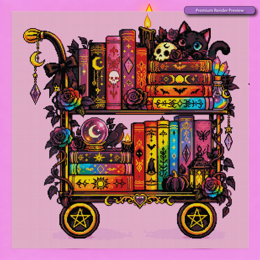 Rainbow Gothic Book Cart - Full Galaxy Dust