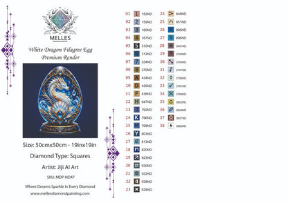 White Dragon Filagree Egg - Full Galaxy Dust