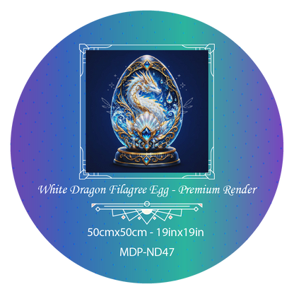 White Dragon Filagree Egg - Full Galaxy Dust
